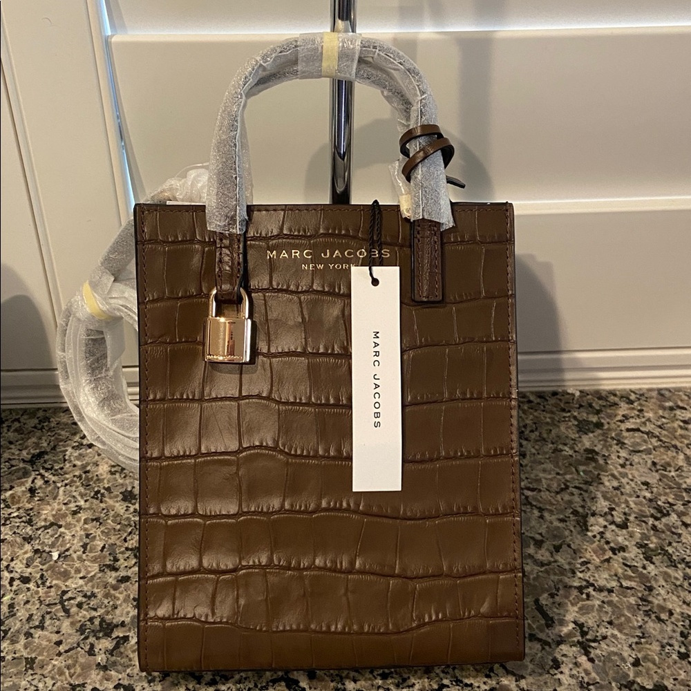 Marc Jacobs NWT Croc Embossed Crossbody/Mini Tote